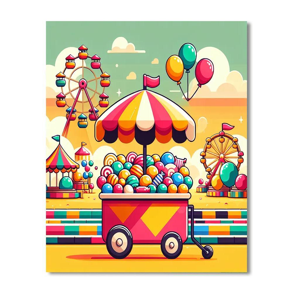 Candyland Carnival Painting Number Kit