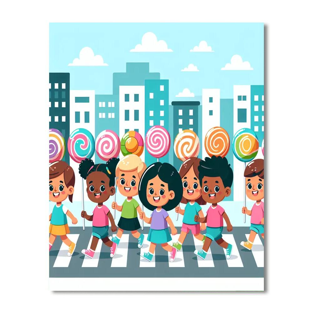 Bubblegum Bliss Boulevard Number Painting