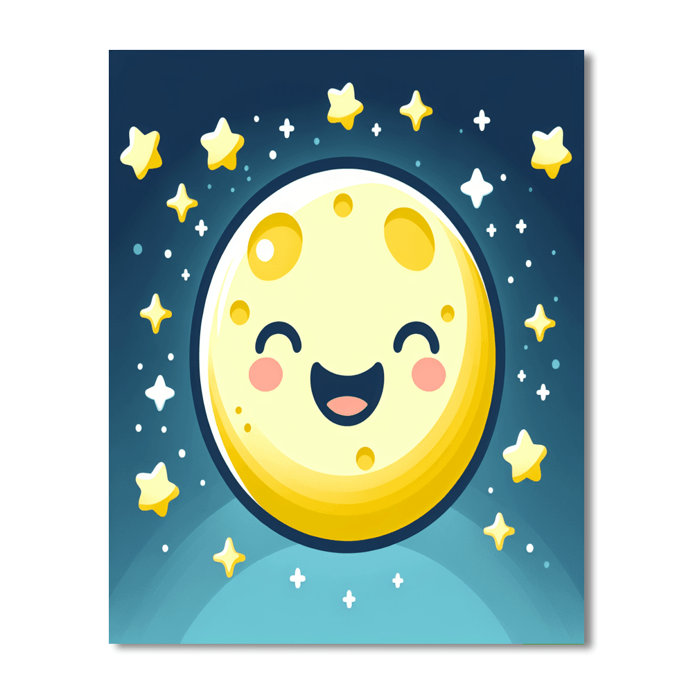 Joyful Moon And Stars Paint By Numbers