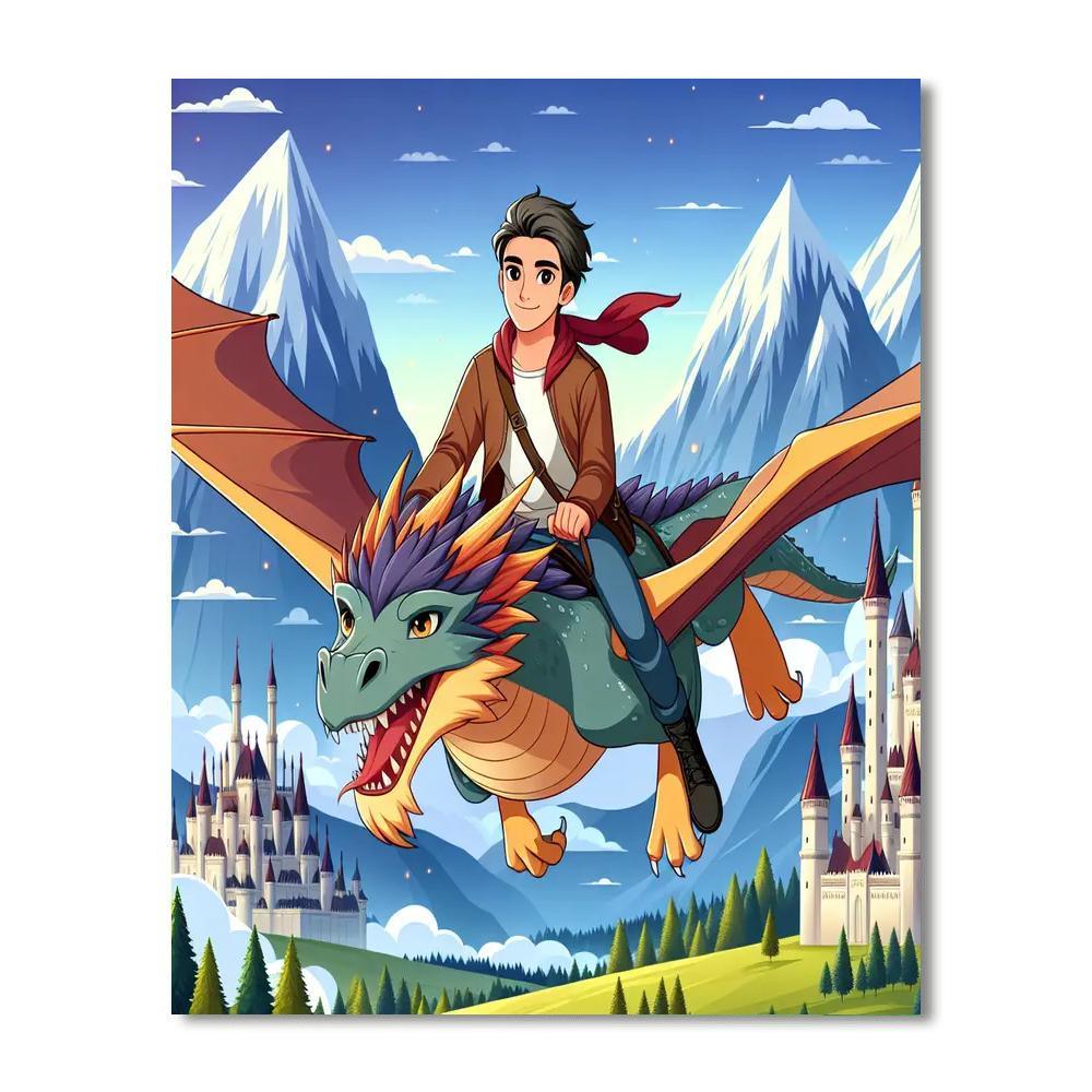 Dragon Rider's Epic Quest Paint By Color