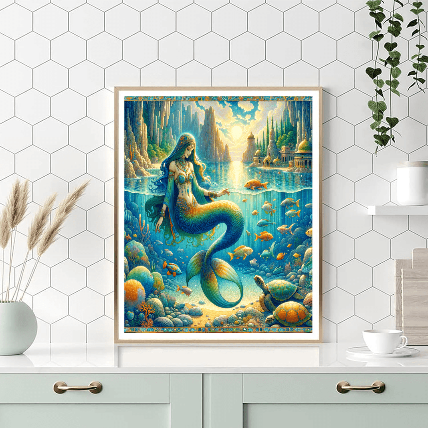 Fanciful Mermaid Cove Paint By Numbers Art
