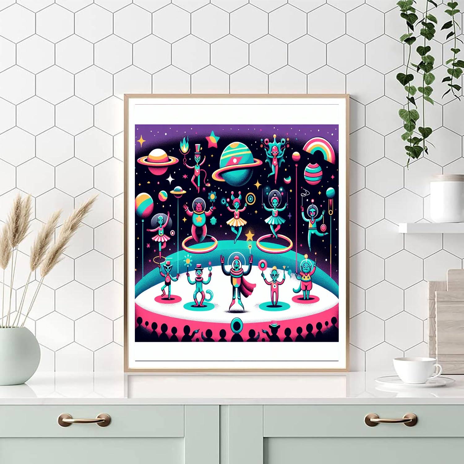 Space Circus Spectacle Paint By Numbers Art