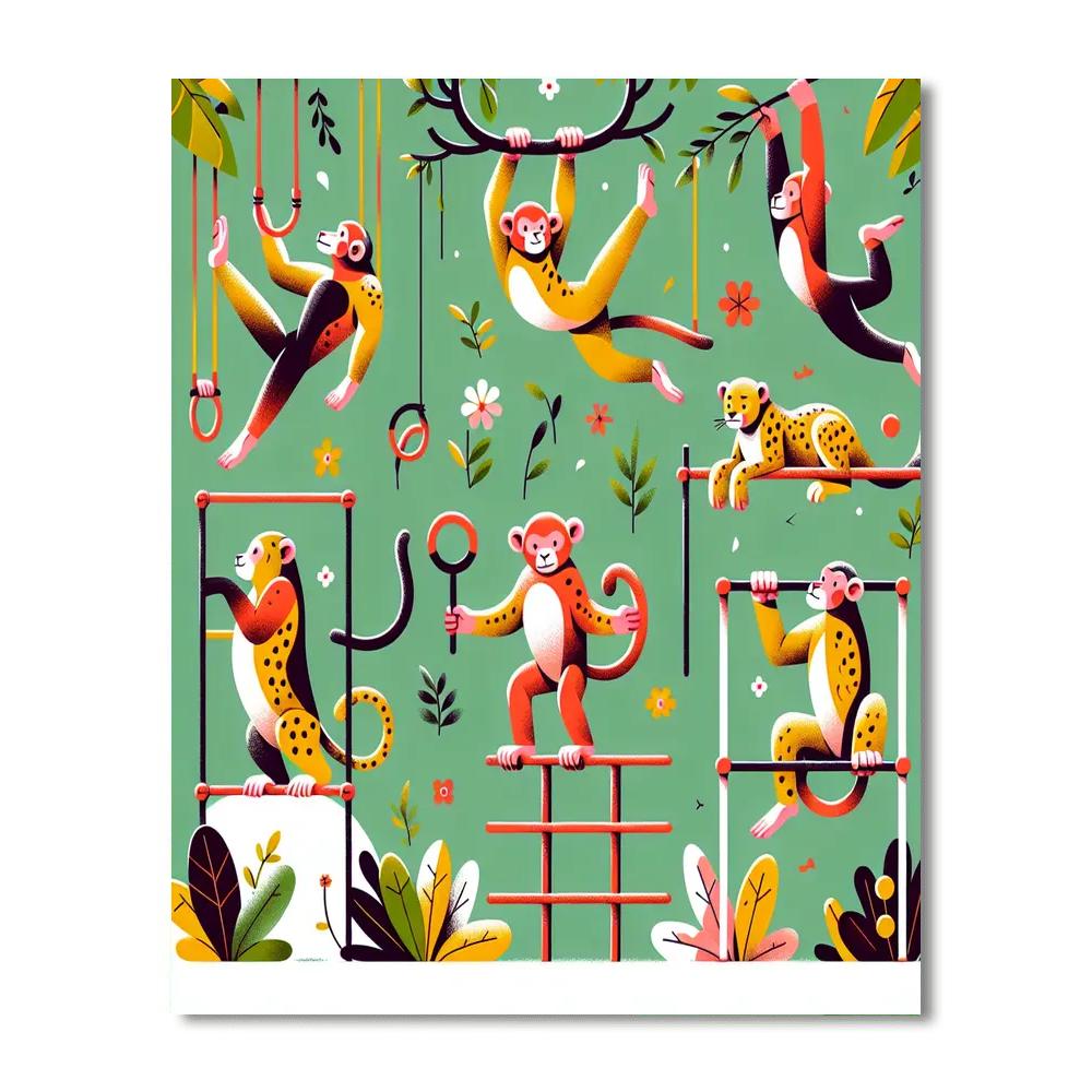 Jungle Gymnastics Gala Paint By Numbers Art