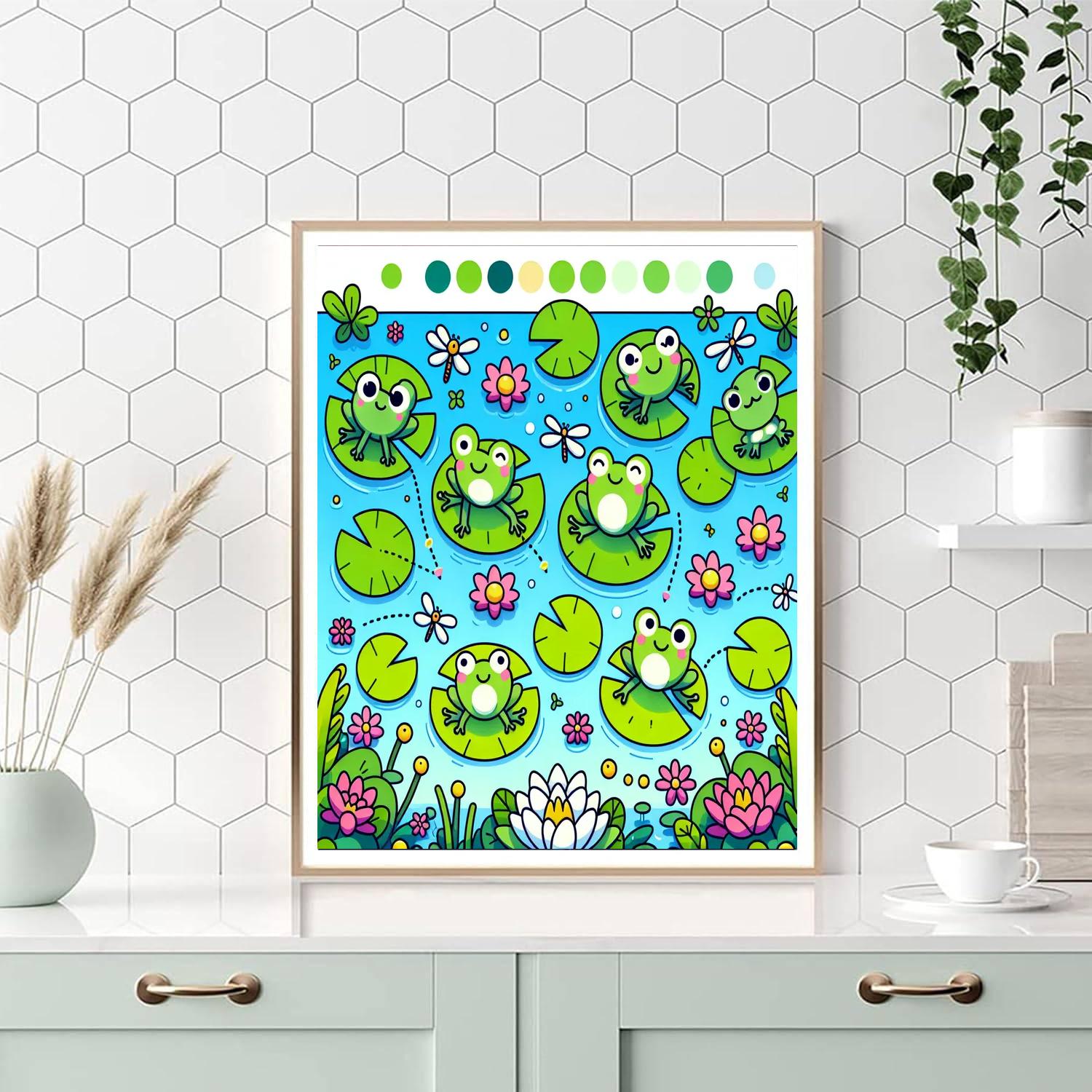 Fanciful Frog Pond Paint By Numbers Art