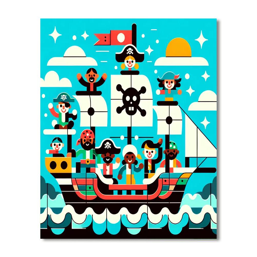 Pioneering Pirates' Treasure Painting Number Kit