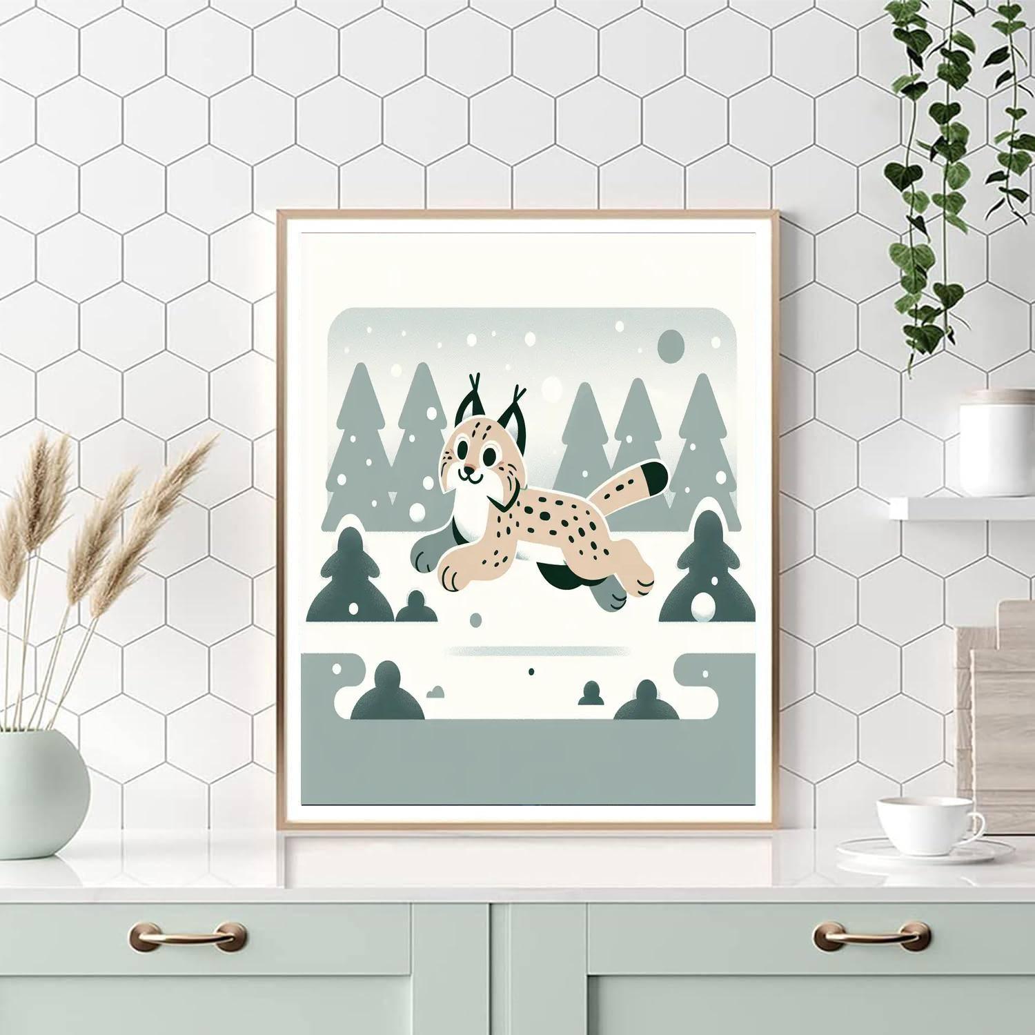 Lively Lynx Leap Number Painting