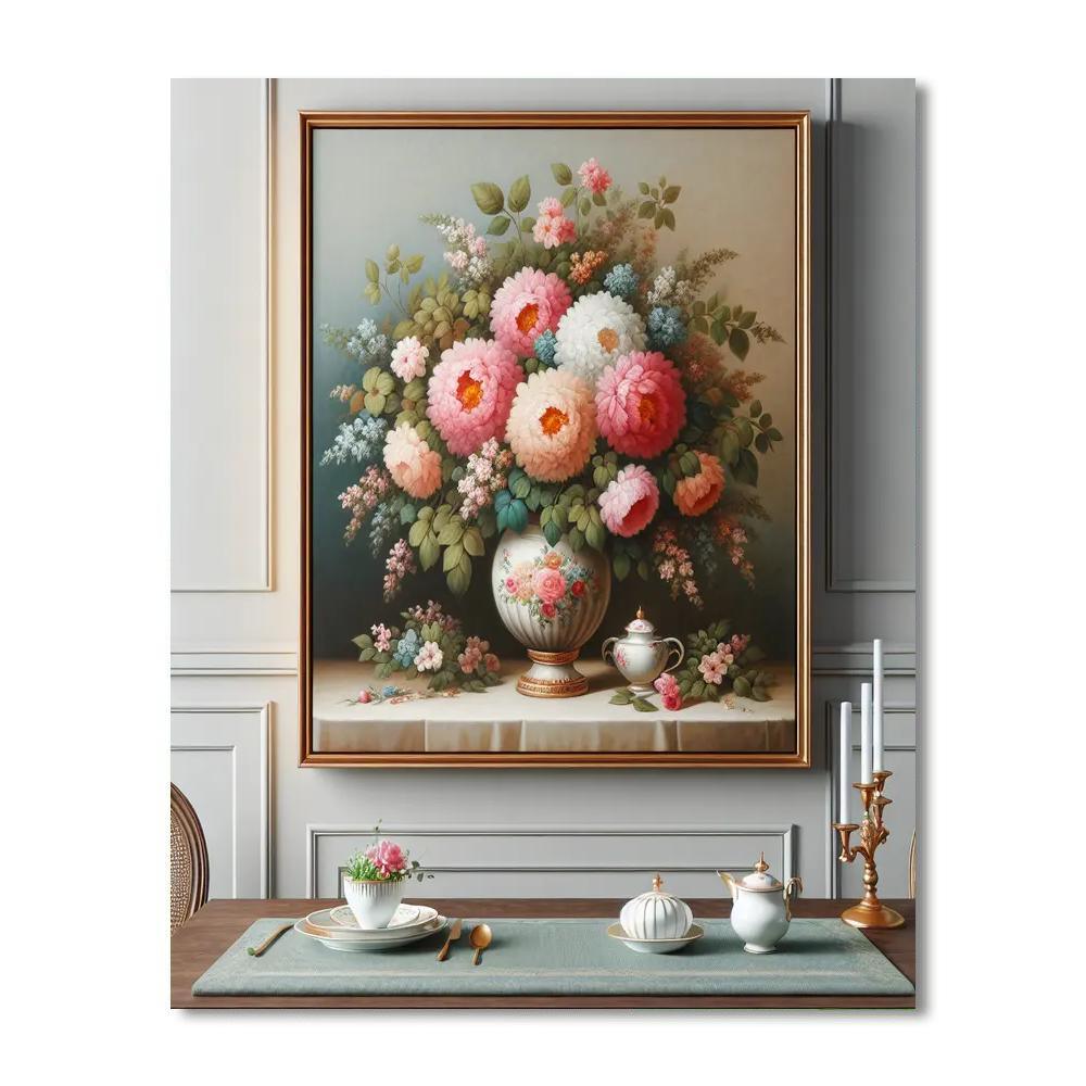 Vintage Floral Still Life Paint By Color