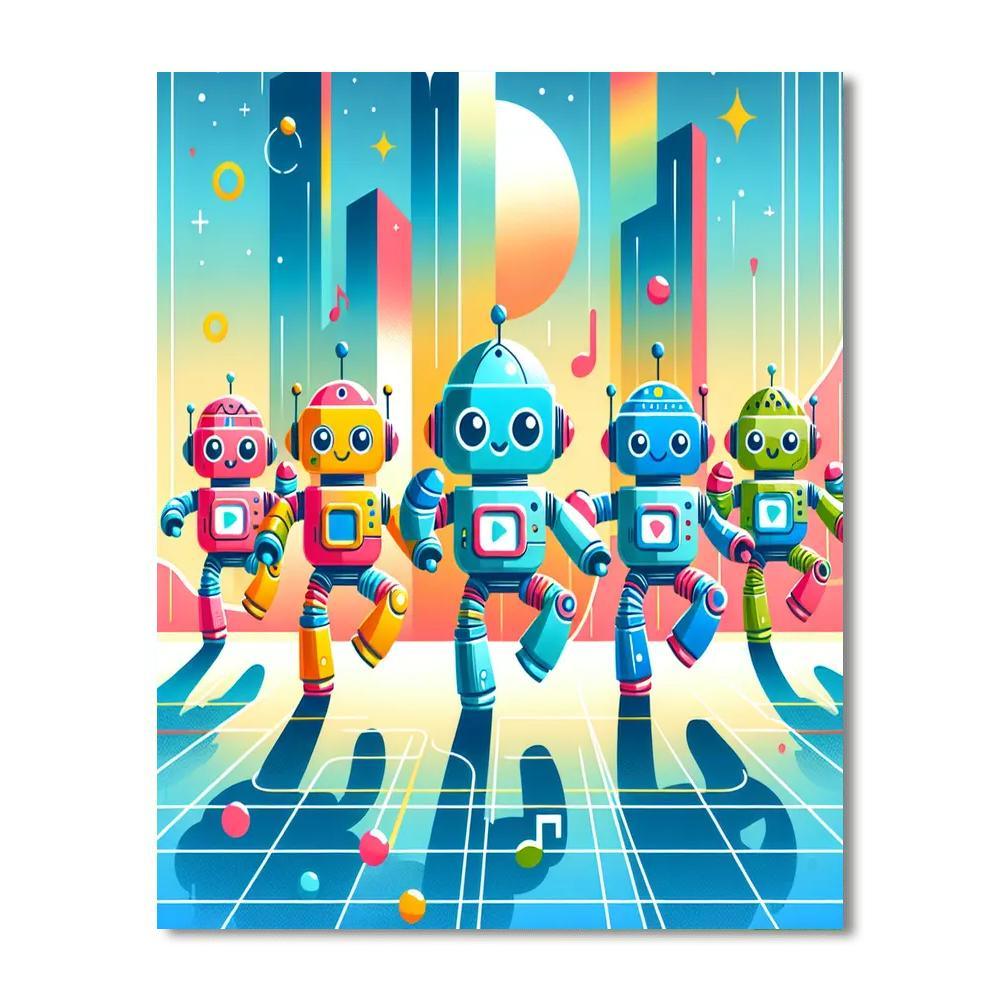 Funky Robots Paint By Numbers