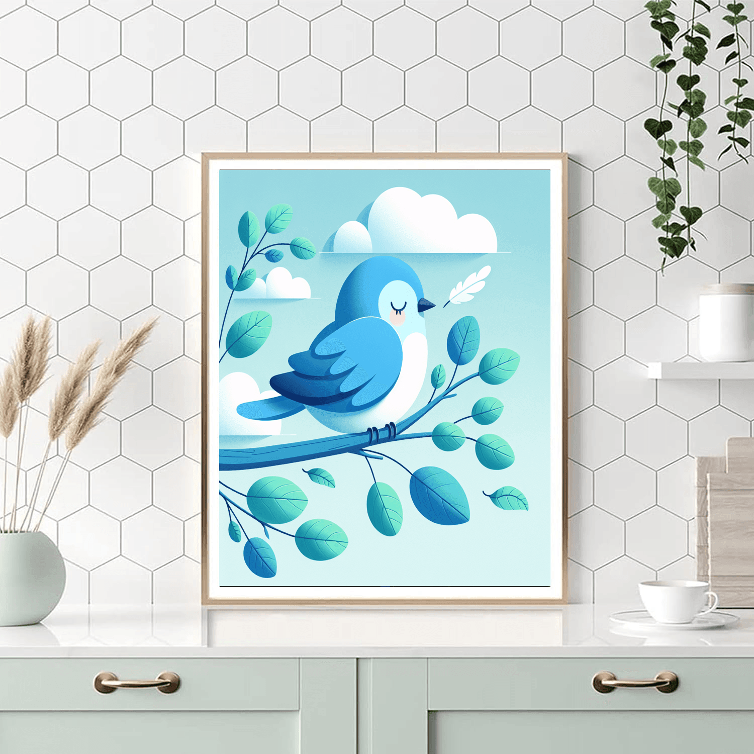 Brilliant Bluebird Number Painting