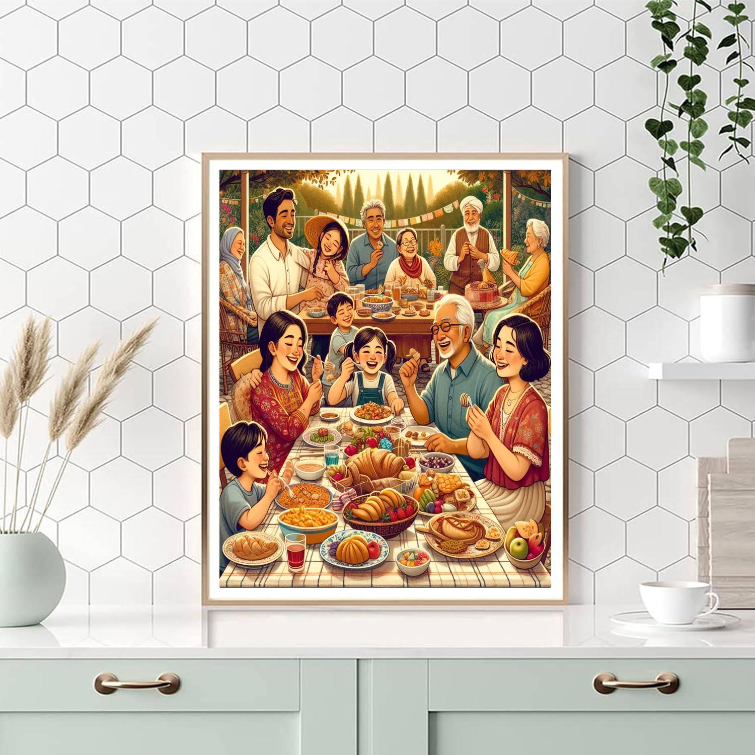 Nostalgic Family Gatherings Painting Number Kit