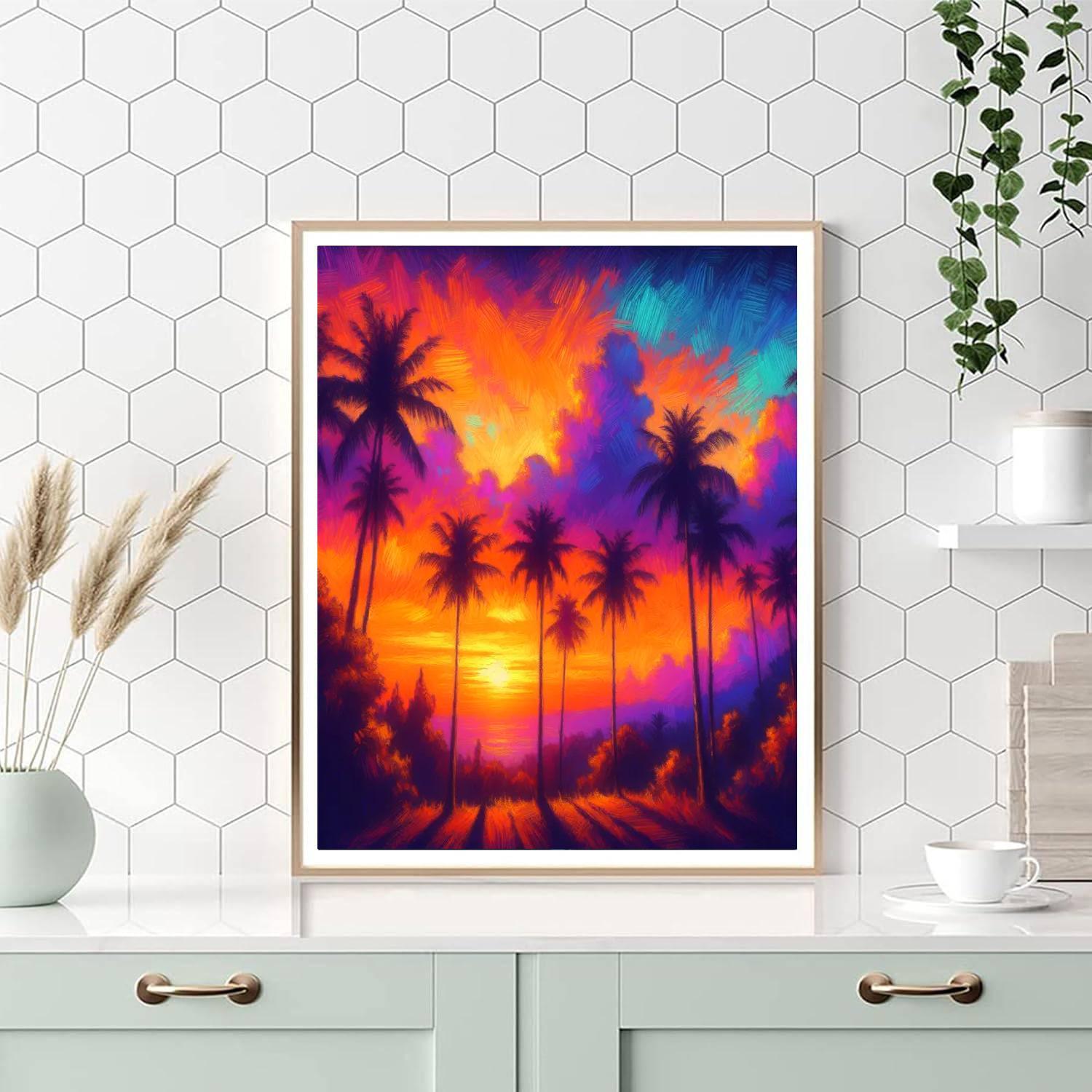 Tropical Sunset Fantasy Paint By Color