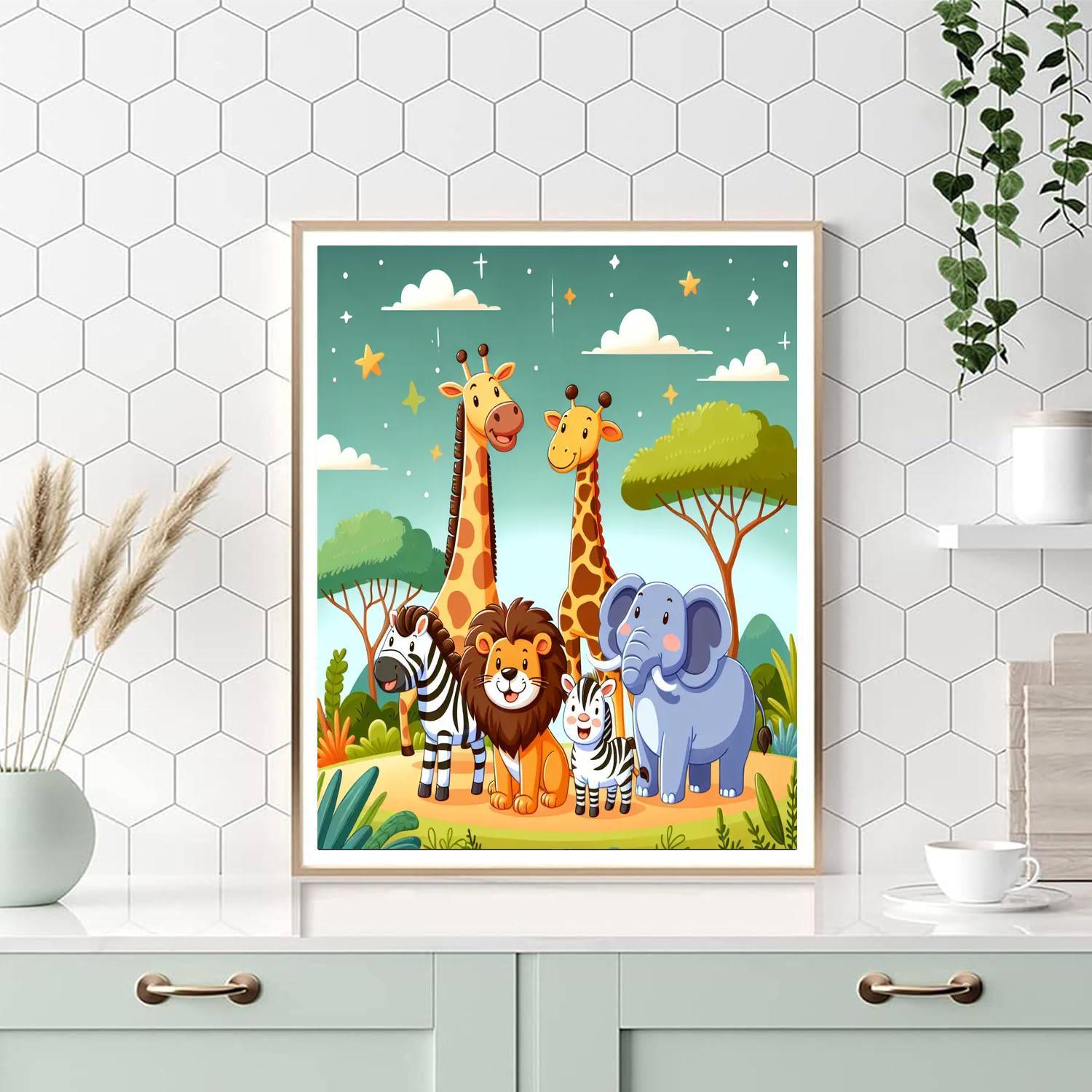 Colorful Safari Excursion Paint By Numbers Kits