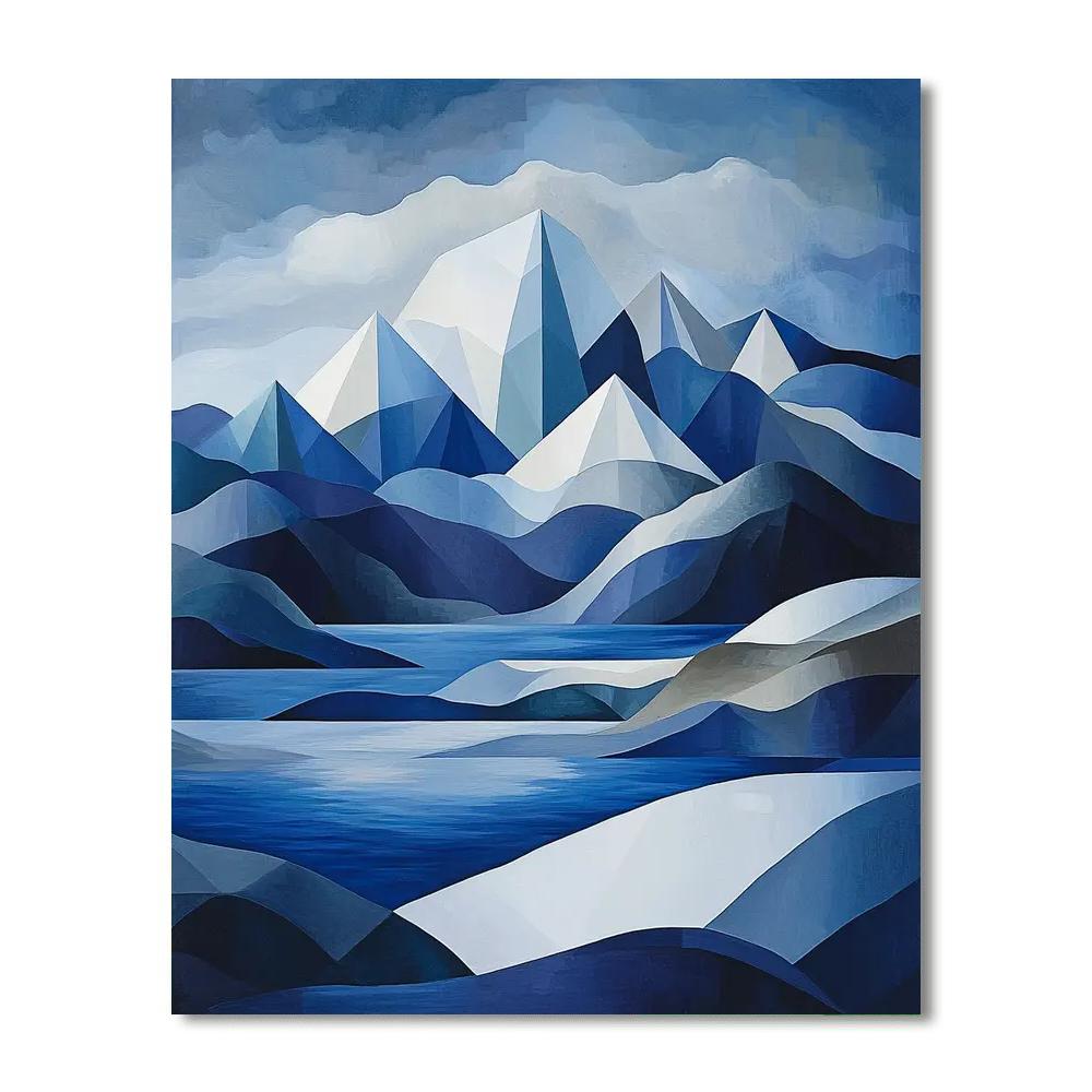 Malevich Inspired Geometric Mountain Range  Paint By Numbers