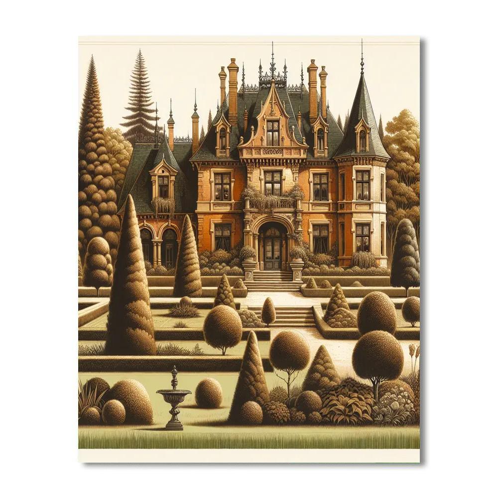 Grand Chateau Retreat Paint By Numbers Art