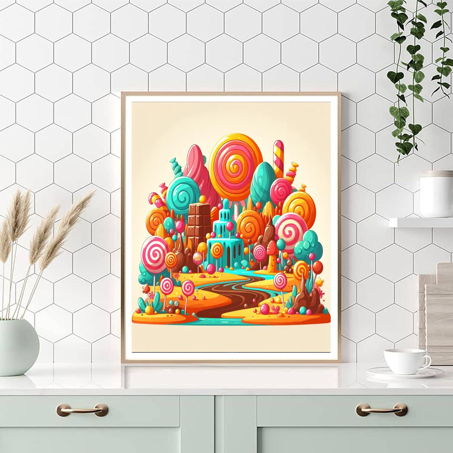 Sweet Candy Land Adventure Numbered Painting Kits