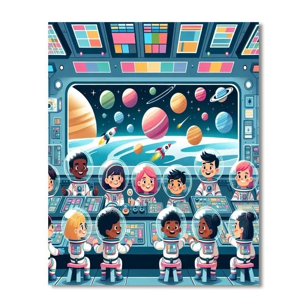 Space Adventure Station Painting Number Kit