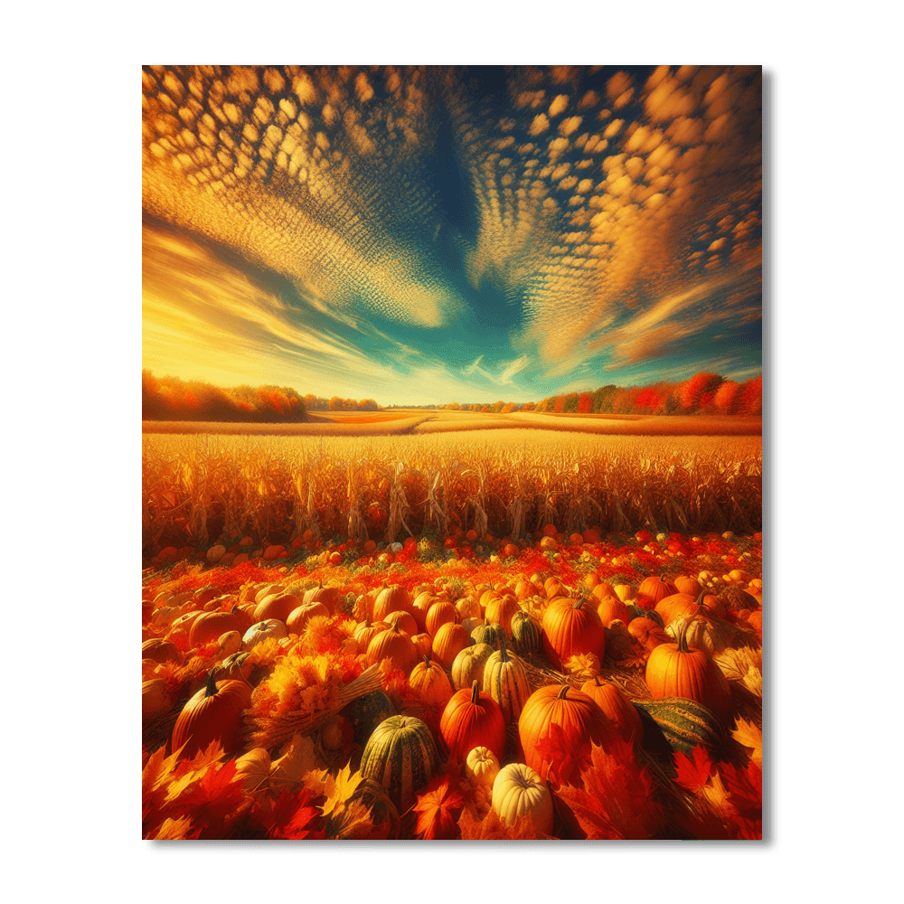 Autumn's Golden Harvest Number Painting