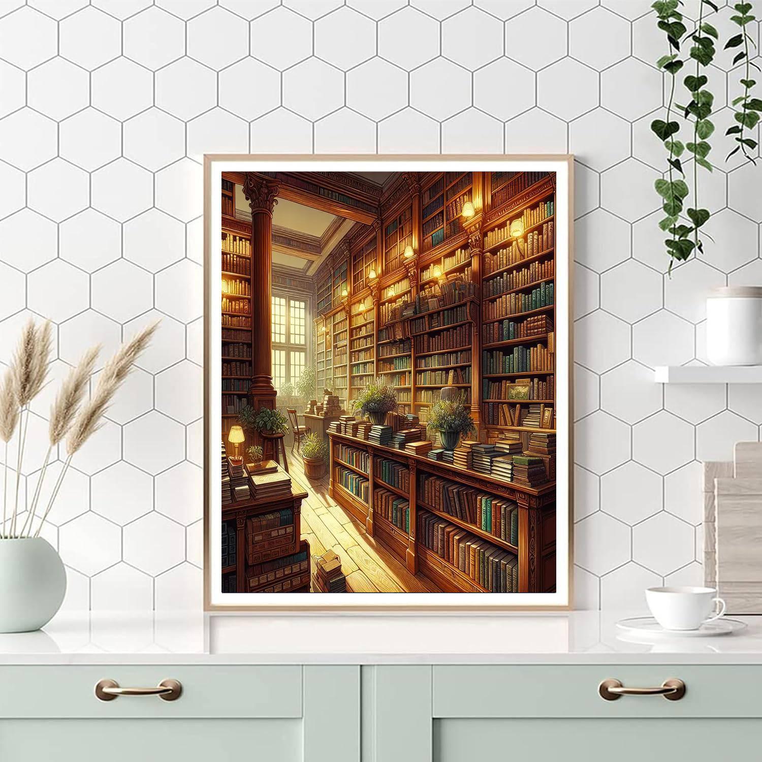 Charming Old Bookstore Paint By Number