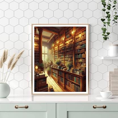 Charming Old Bookstore Paint By Number