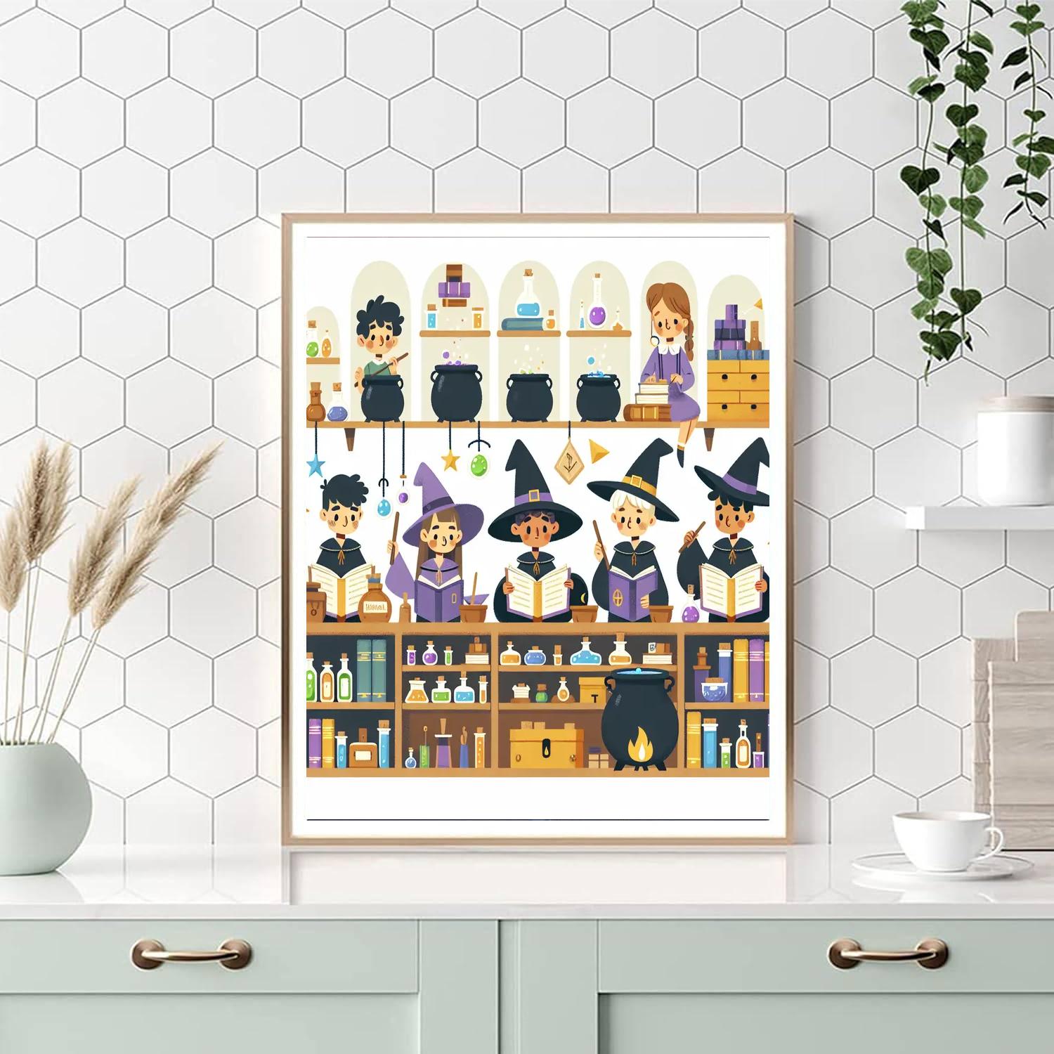 Wonderland Wizard's Workshop Number Painting