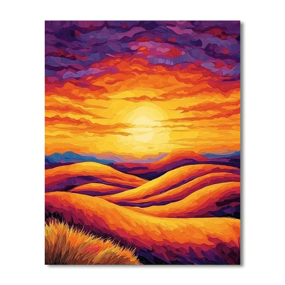 O'Keeffe Inspired Dramatic Desert Sunset  Paint By Numbers