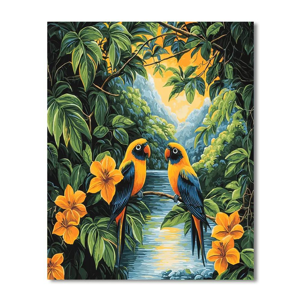 Henri Rousseau Inspired Tropical Elegance  Paint By Numbers Kits
