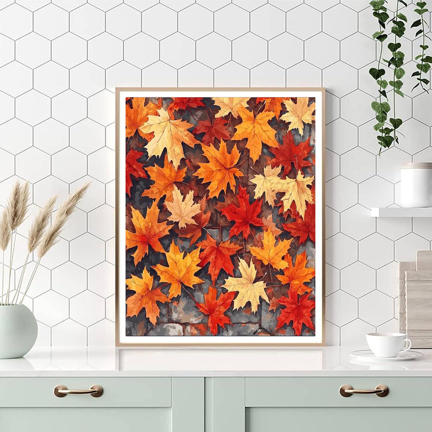 Leonardo Da Vinci Inspired Symphony Of Autumn Leaves  DIY Paint By Numbers