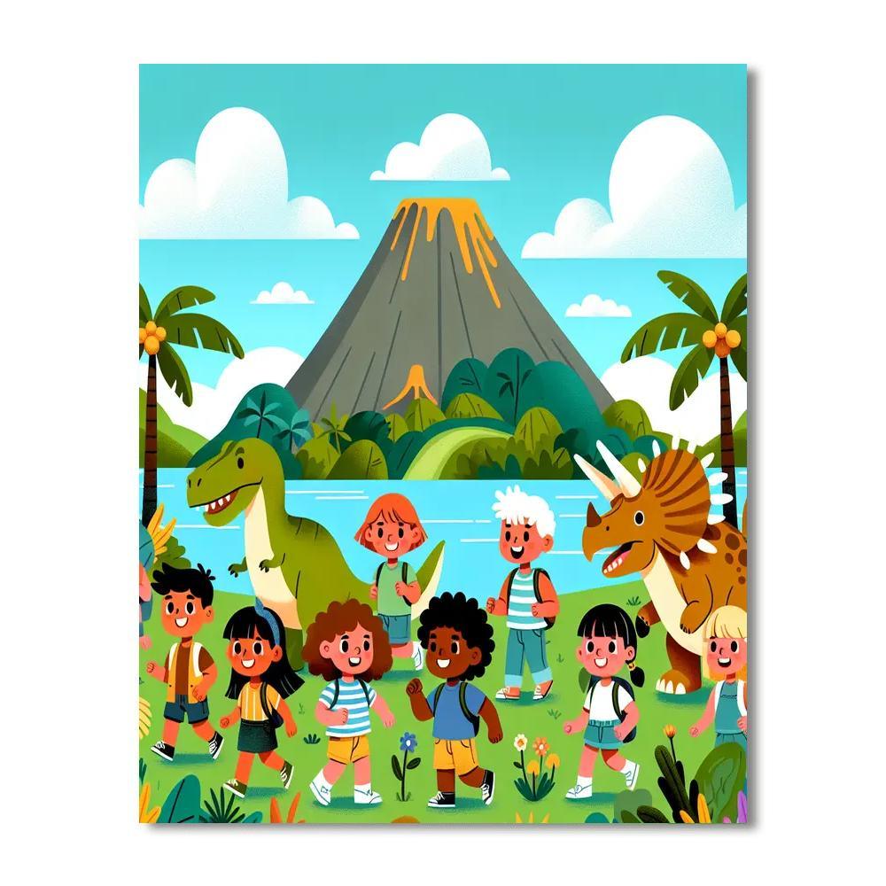 Jurassic Island Adventure Painting Number Kit