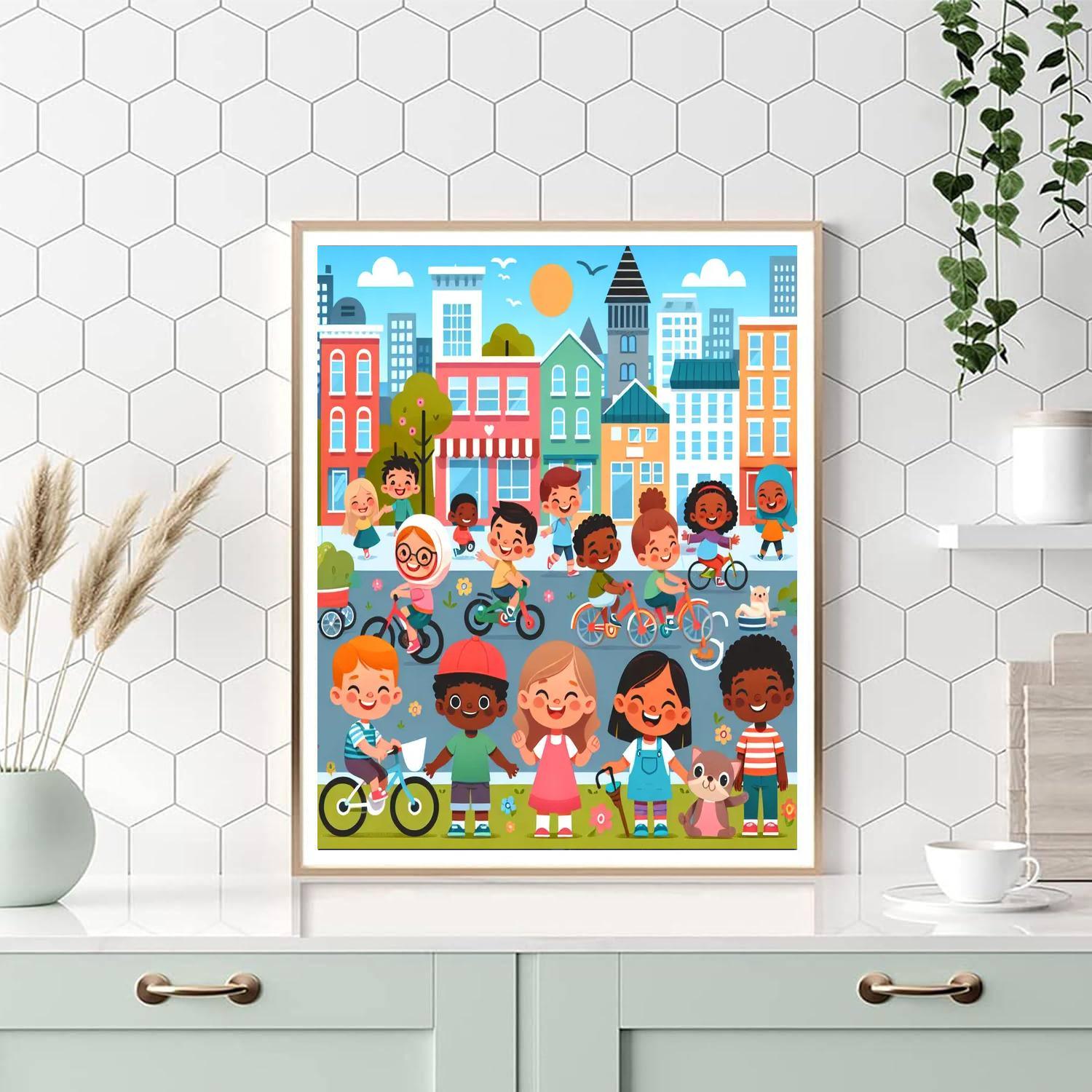 Colorful City Adventure Number Painting
