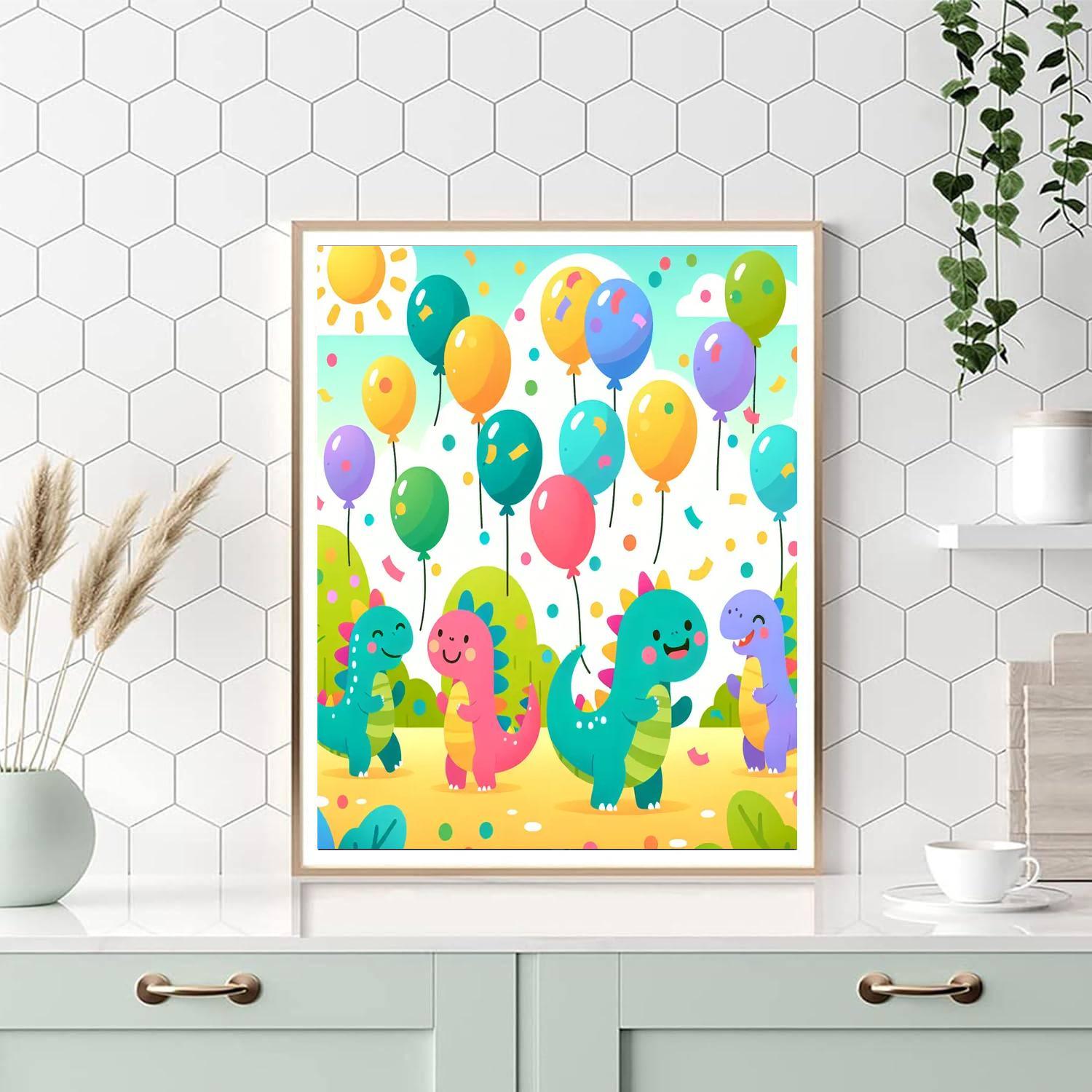 Dancing Dinosaurs Party Paint By Color