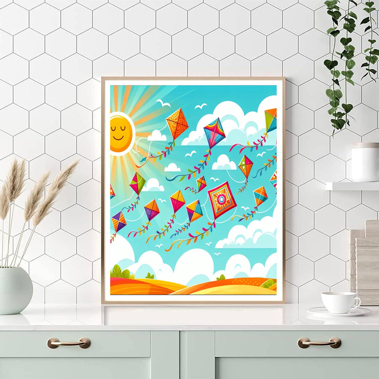 The Colorful Kite Adventure DIY Paint By Numbers