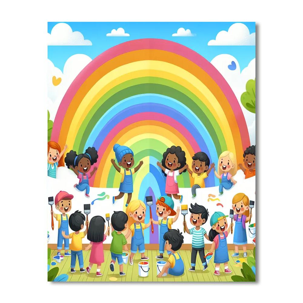 Rainbow Art Party Painting By Numbers Kit