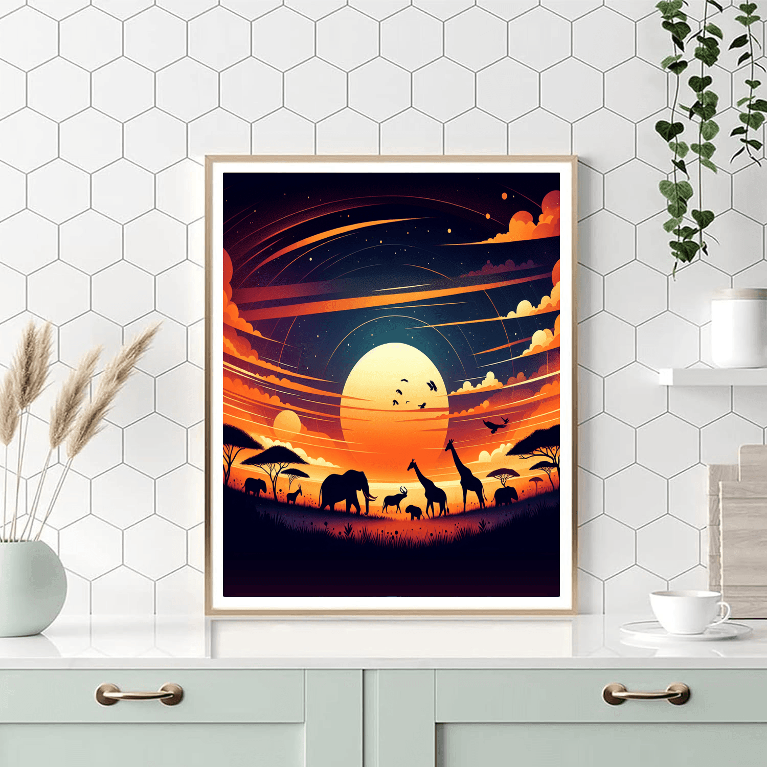 Captivating Safari Sunset Painting Number Kit