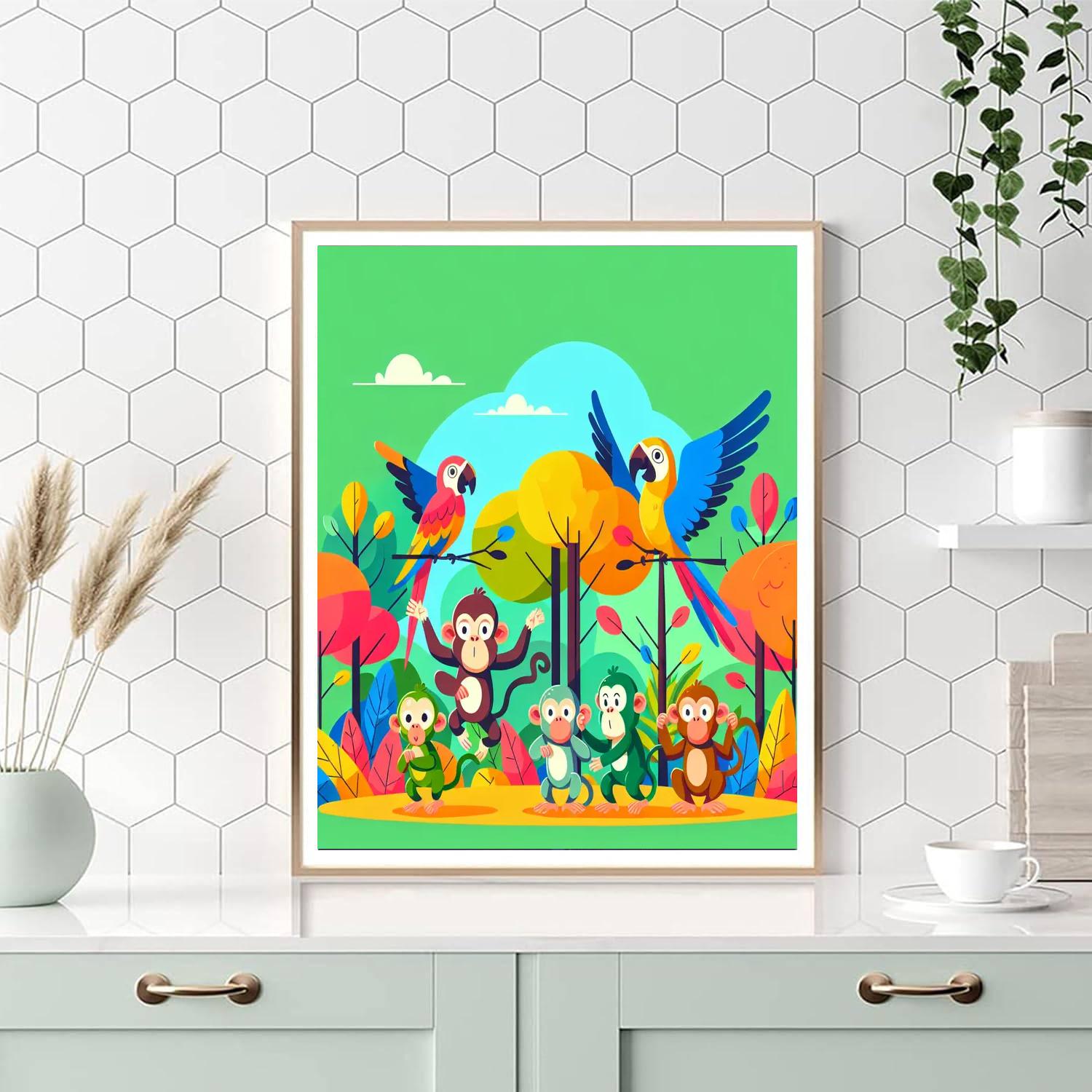 Joyous Jungle Jubilee Painting By Numbers Kit