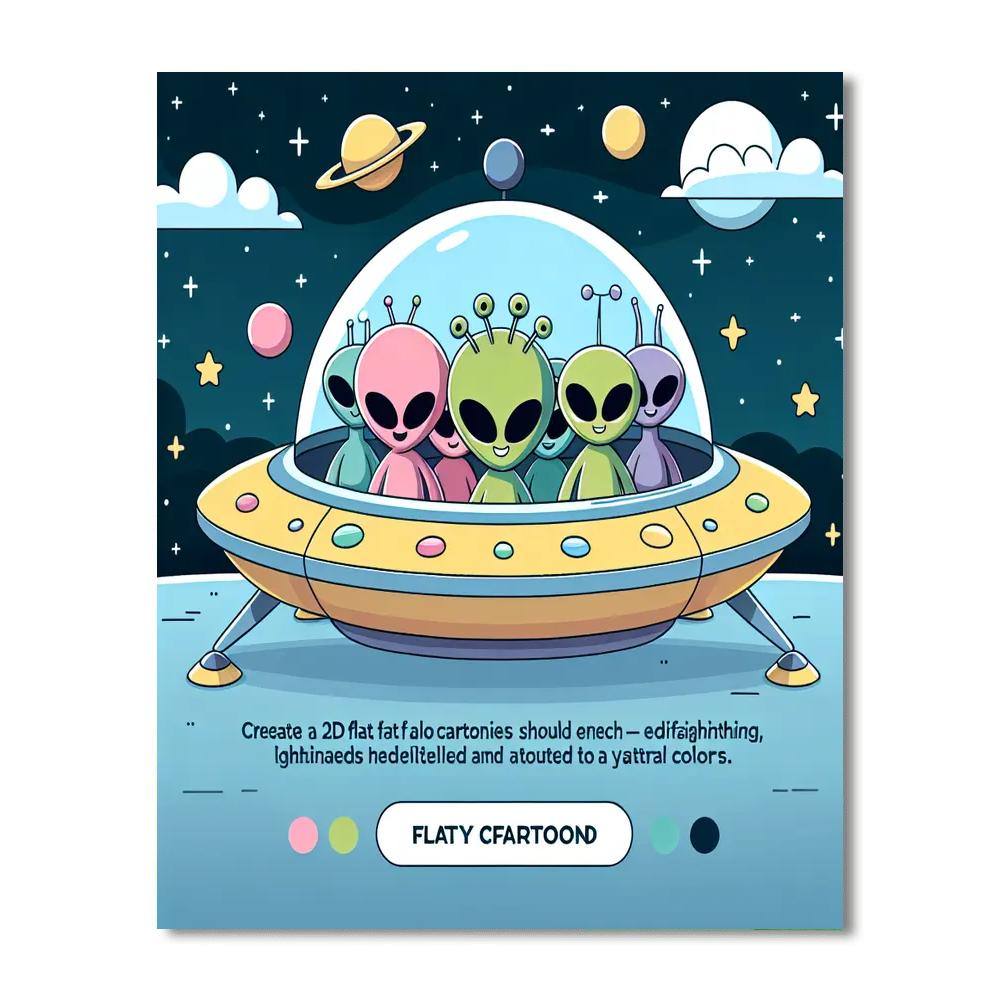 Adorable Aliens Paint By Numbers Art