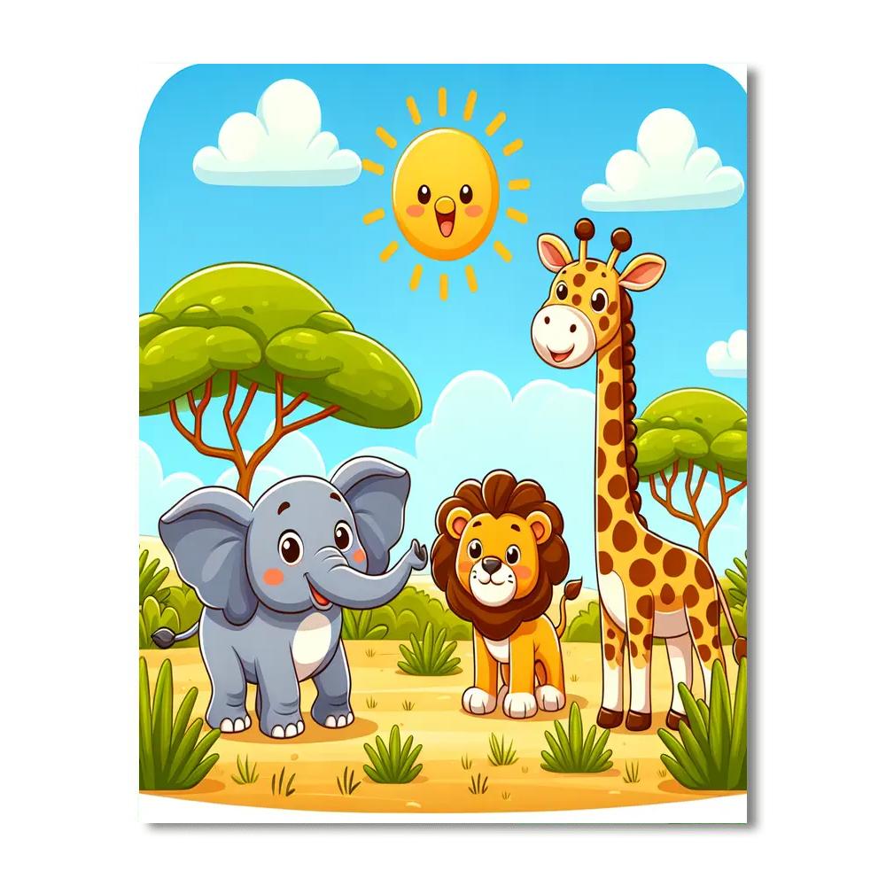 Safari Adventure Explorers Paint By Numbers Art