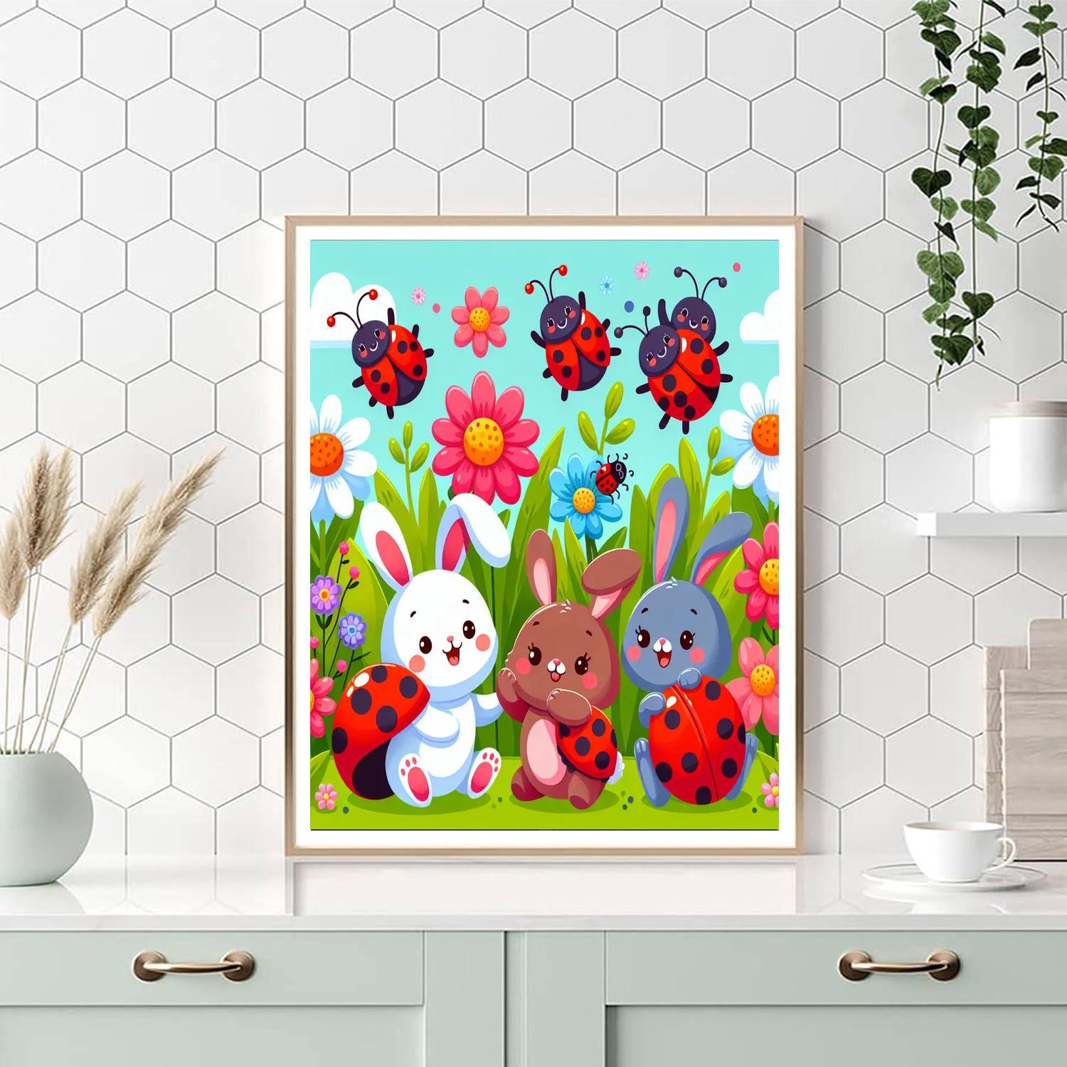 Cheerful Garden Creatures Painting By Numbers Kit