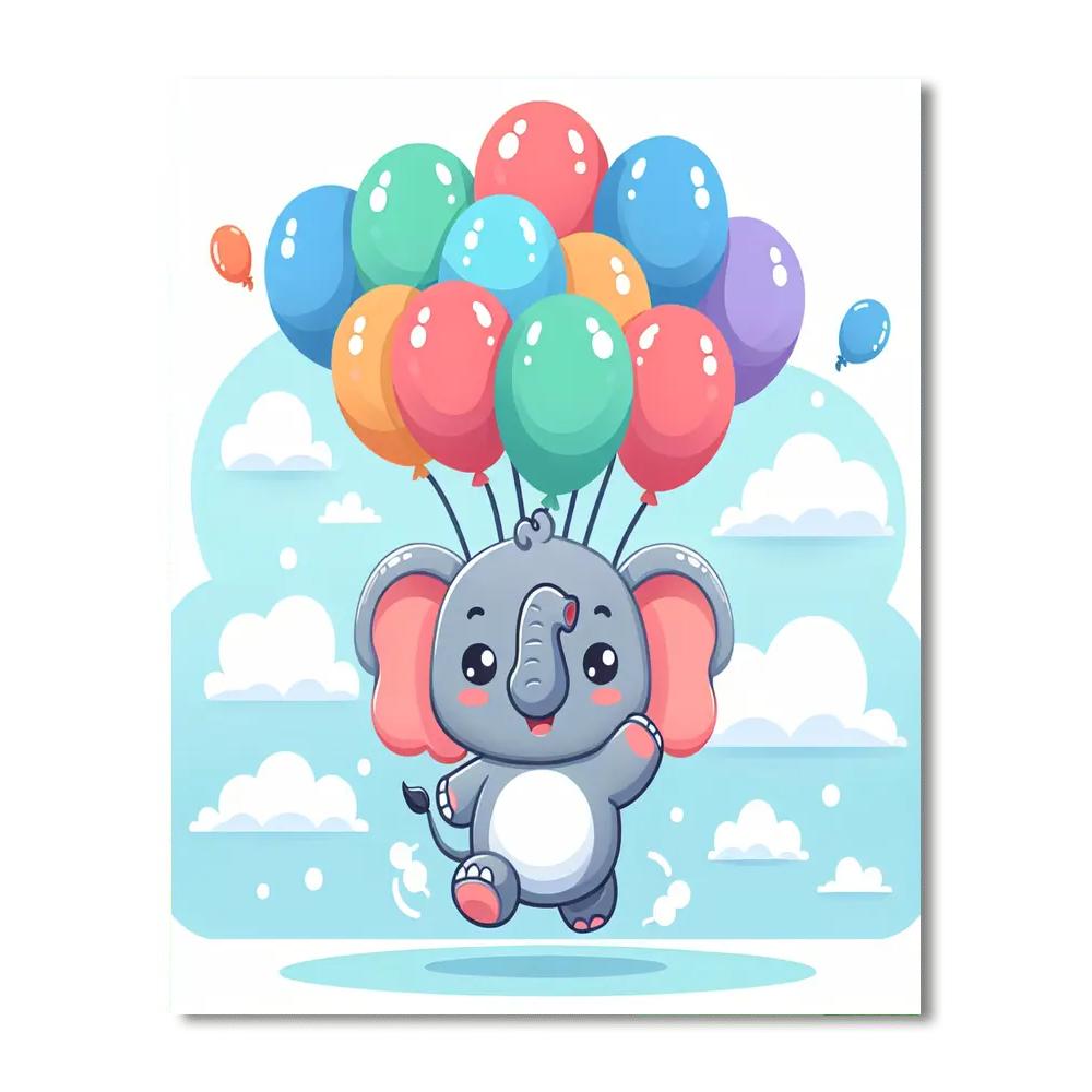 Flying Elephant Paint By Color