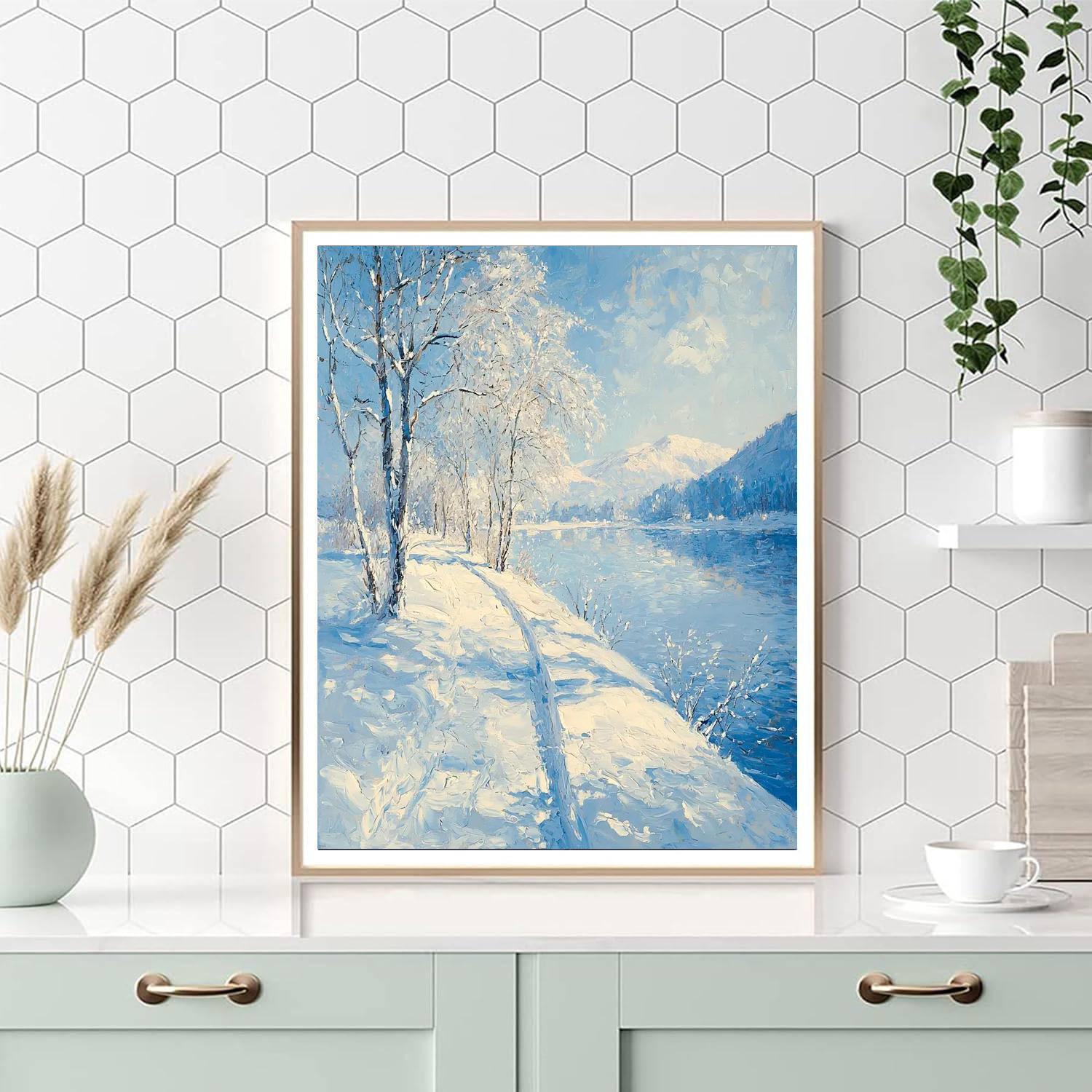 Claude Monet Inspired Monet's Winter Glow  Numbered Painting Kits