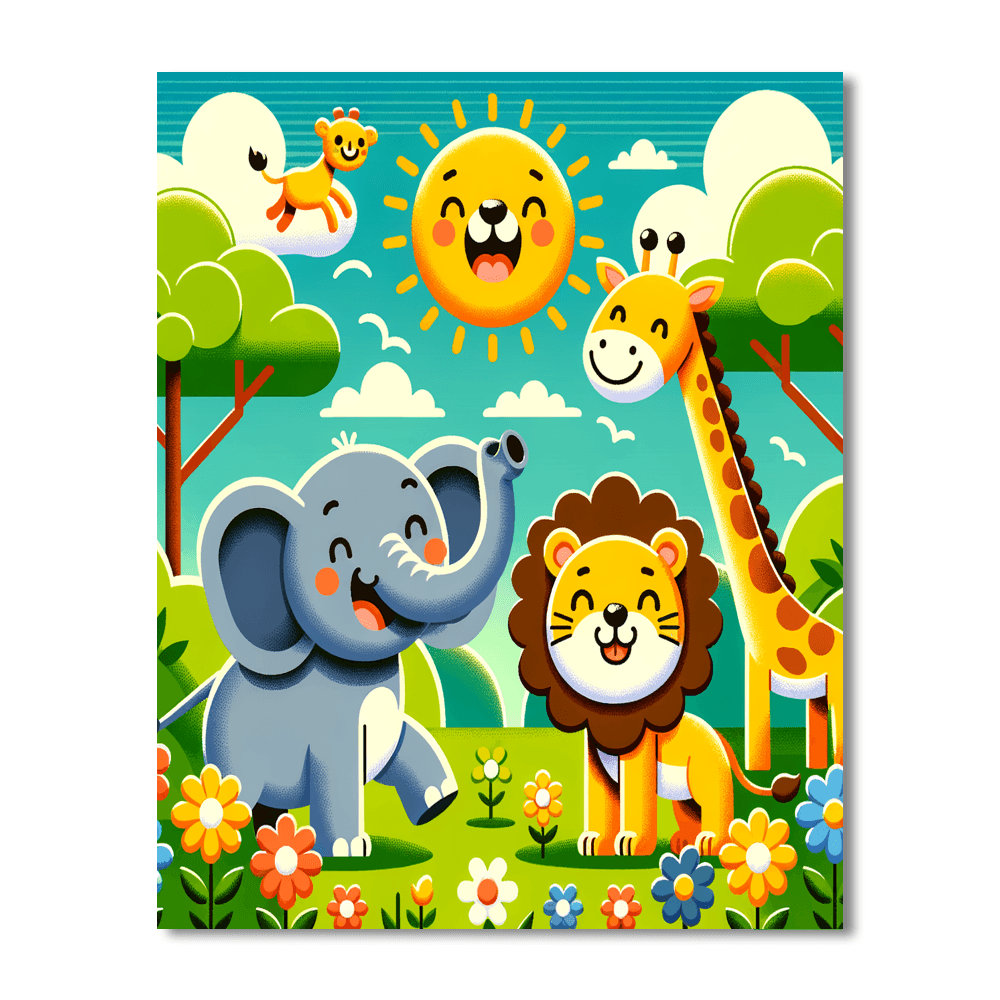 Playful Safari Animals Paint By Numbers Kits