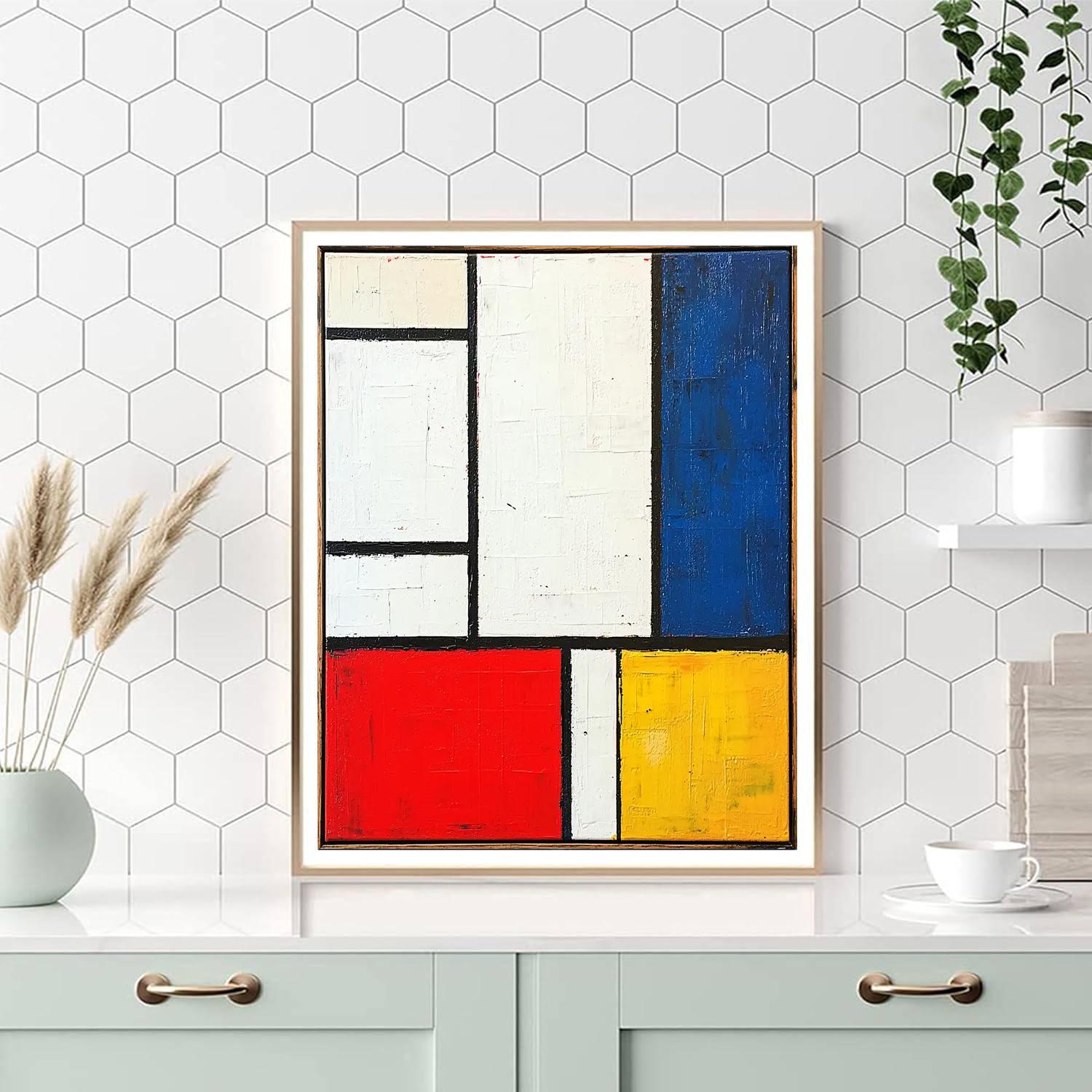Piet Mondrian Inspired Abstract Symmetry  Paint By Number