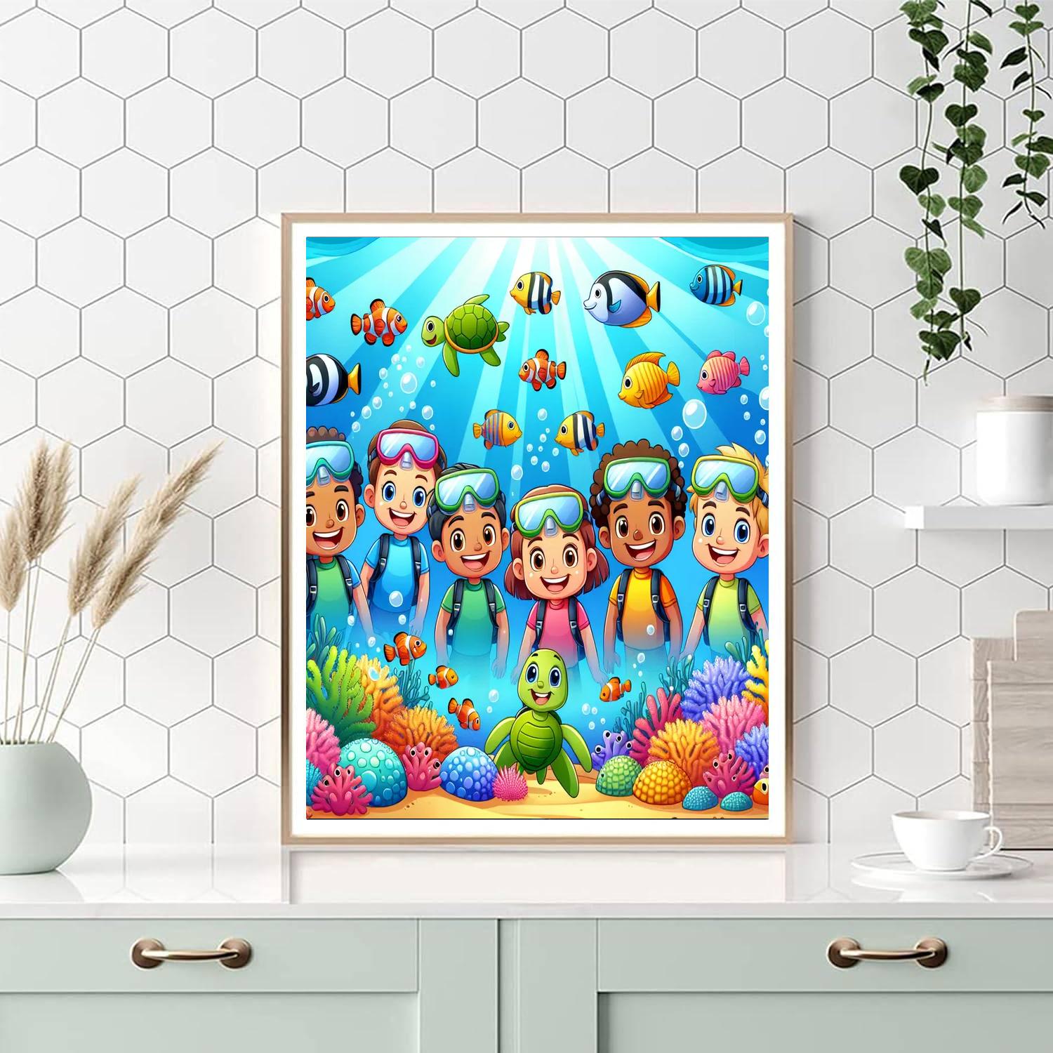 Silly Sea Safari Paint By Numbers Art