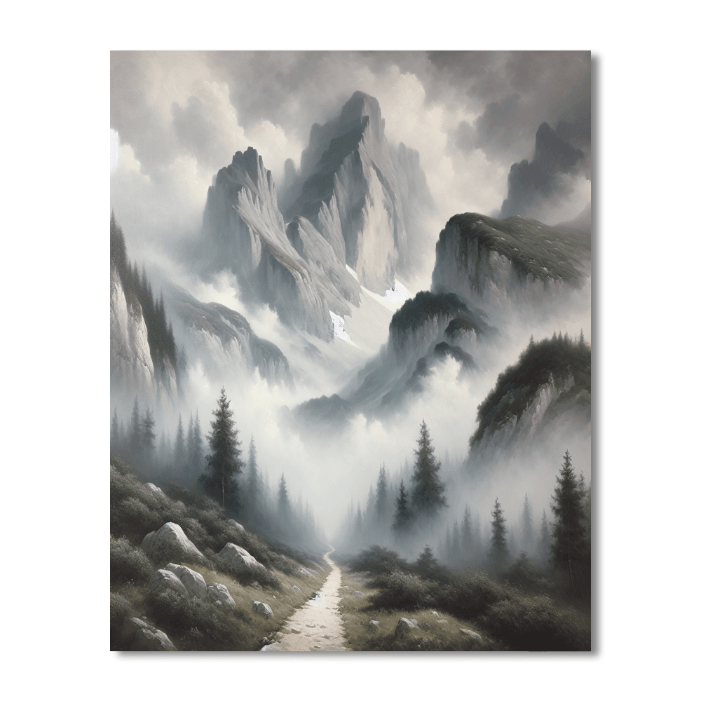 Mystical Mountain Path Number Painting