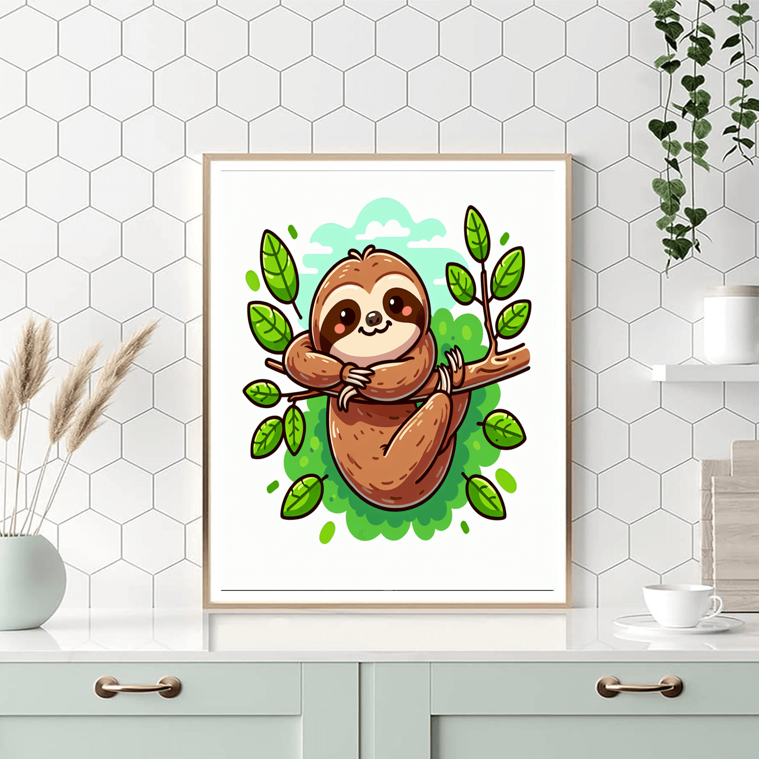 Lively Sloth Number Painting