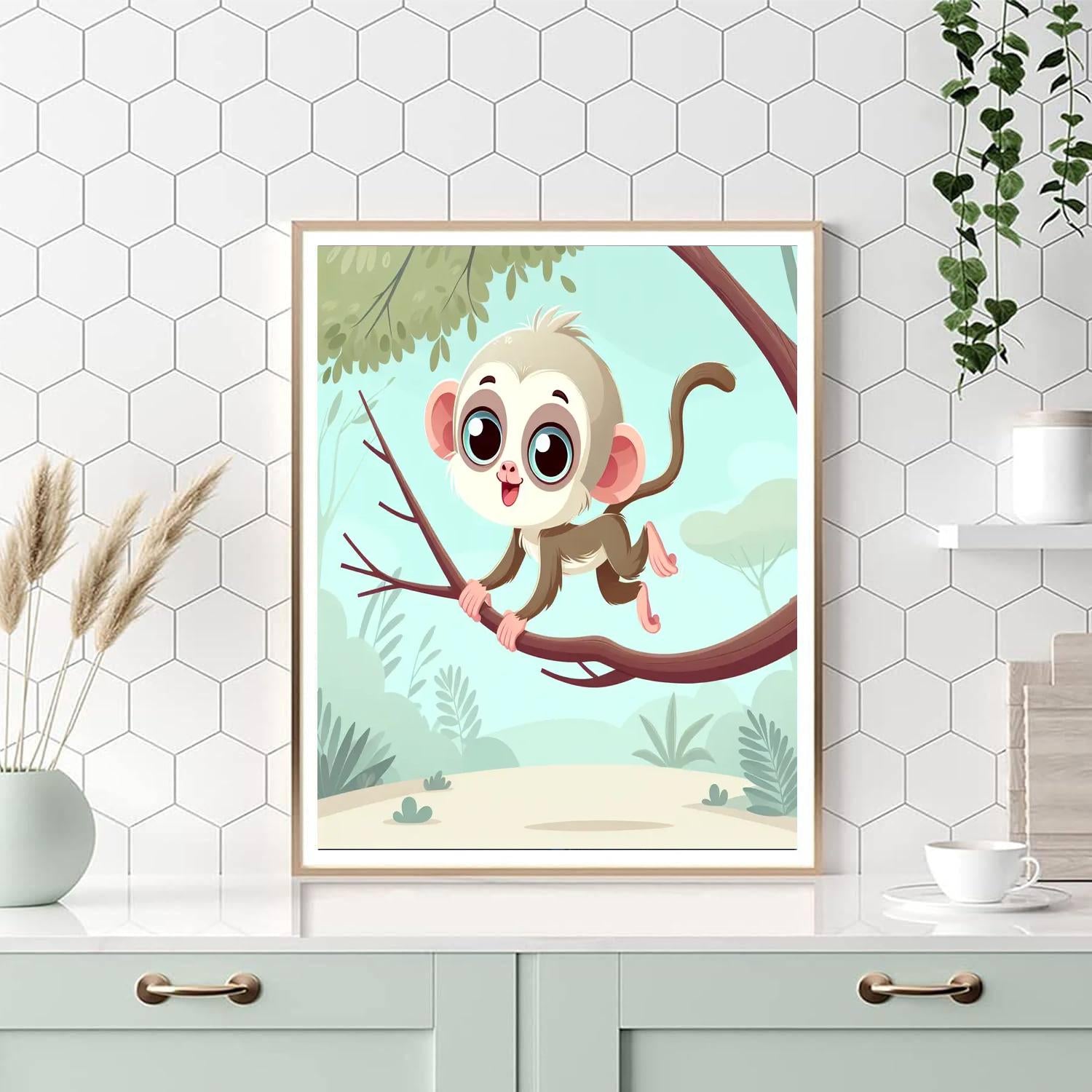 Vibrant Vervet Monkey Paint By Numbers Art
