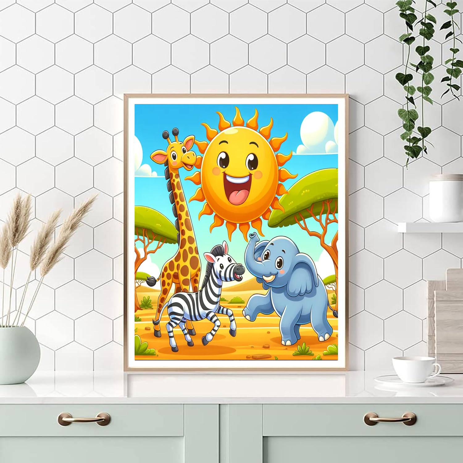 Adventurous Safari Friends Numbered Painting Kits