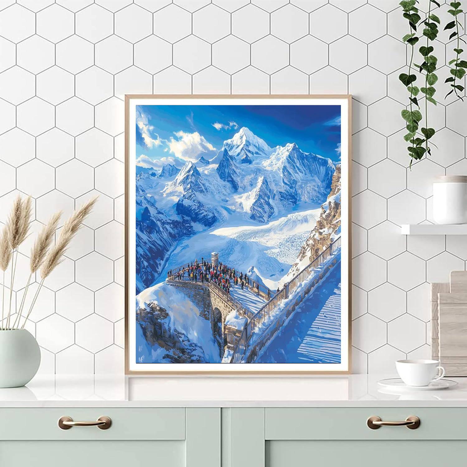 Jungfraujoch Number Painting