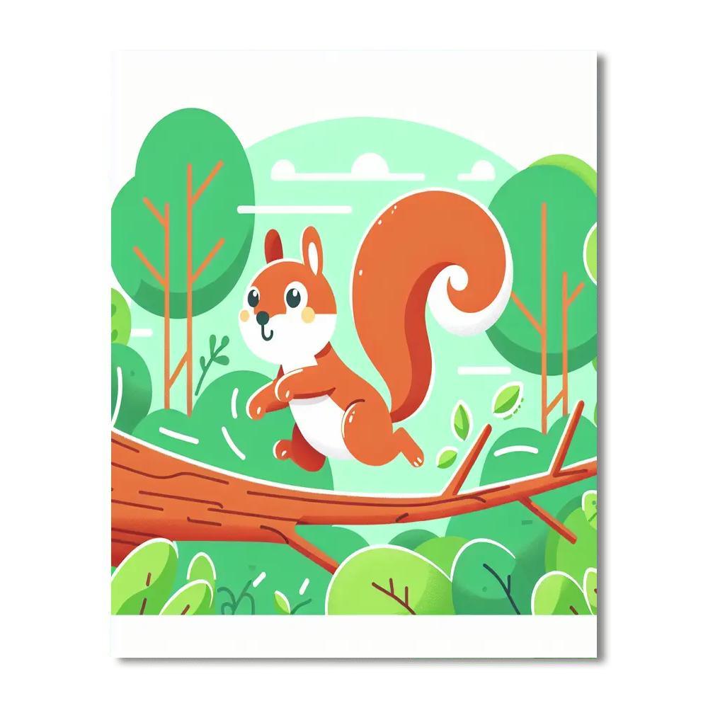 Playful Squirrel Escapade Paint By Numbers