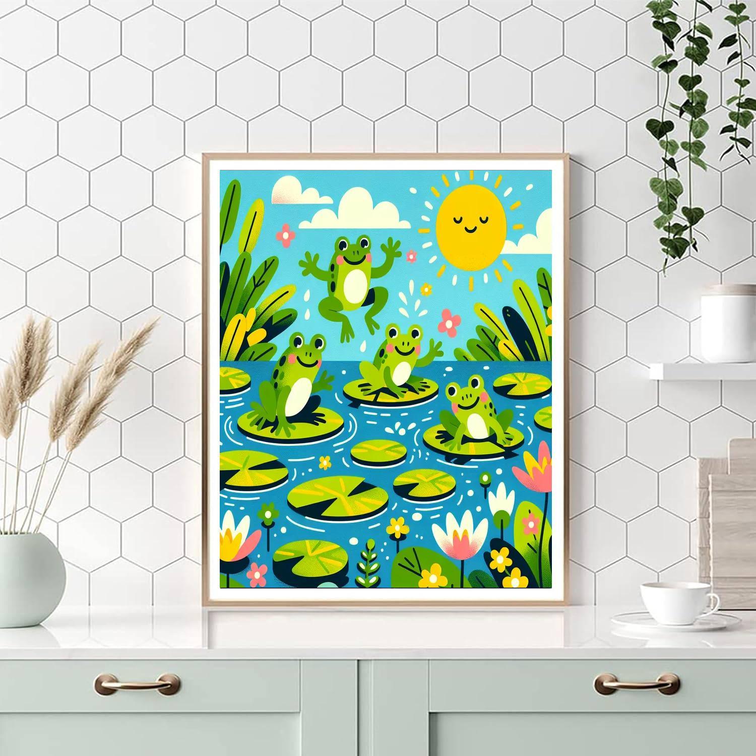 Hoppy Frogs Paint By Numbers Art