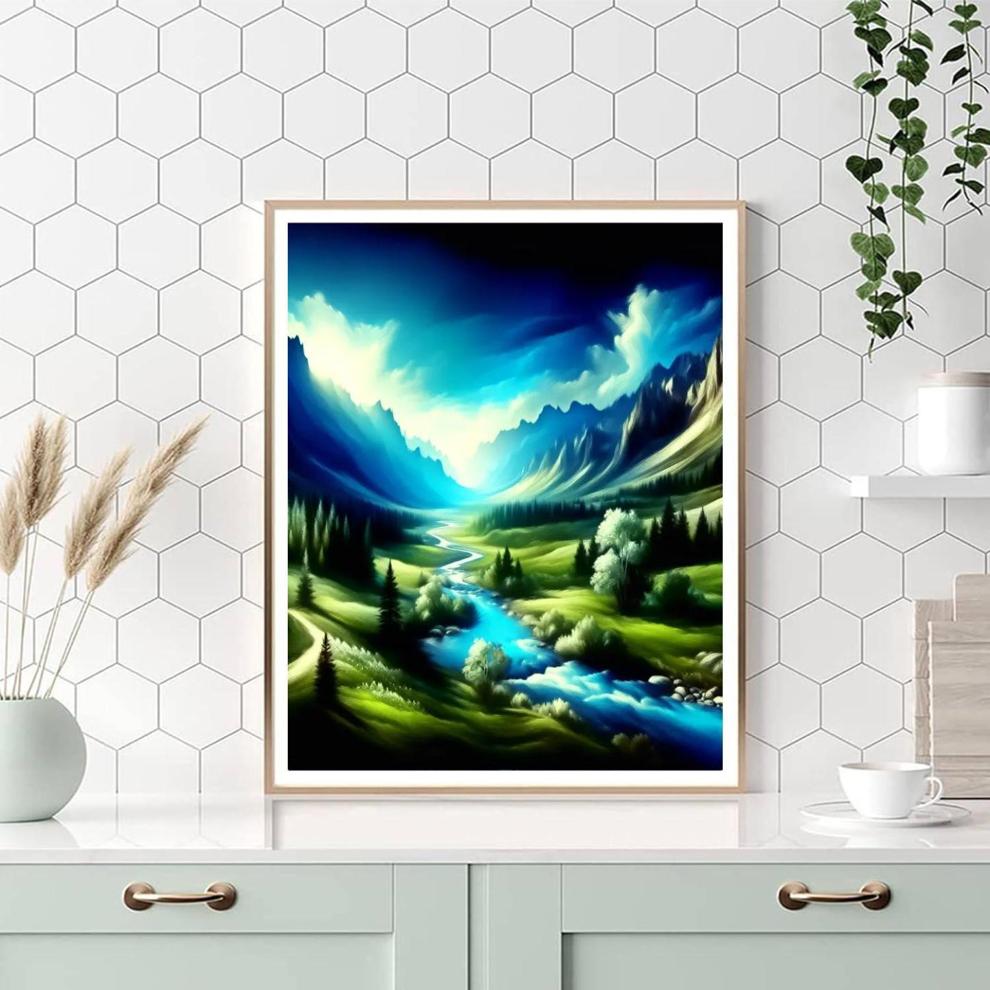 Enchanting Mountain Valley Numbered Painting Kits
